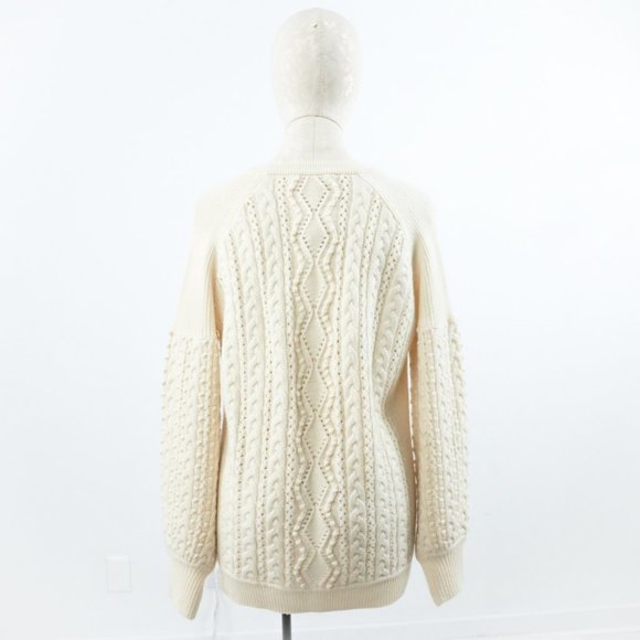Robert Rodriguez S Cashmere Cable Cardigan Cream - Picture 9 of 13